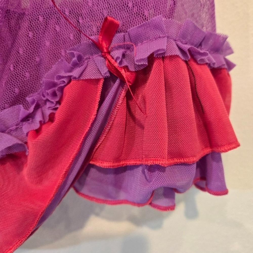 Just Sexy Lingerie Camisole Bodice Purple and Pink - Picture 2 of 9